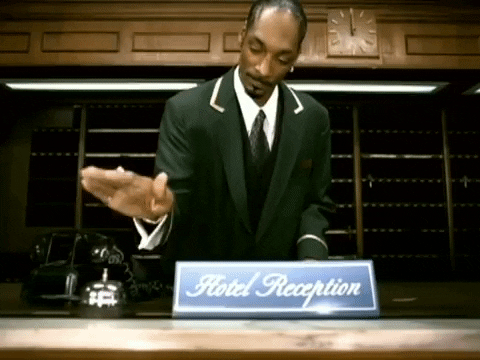 Snoop Dog na recepci hotelu